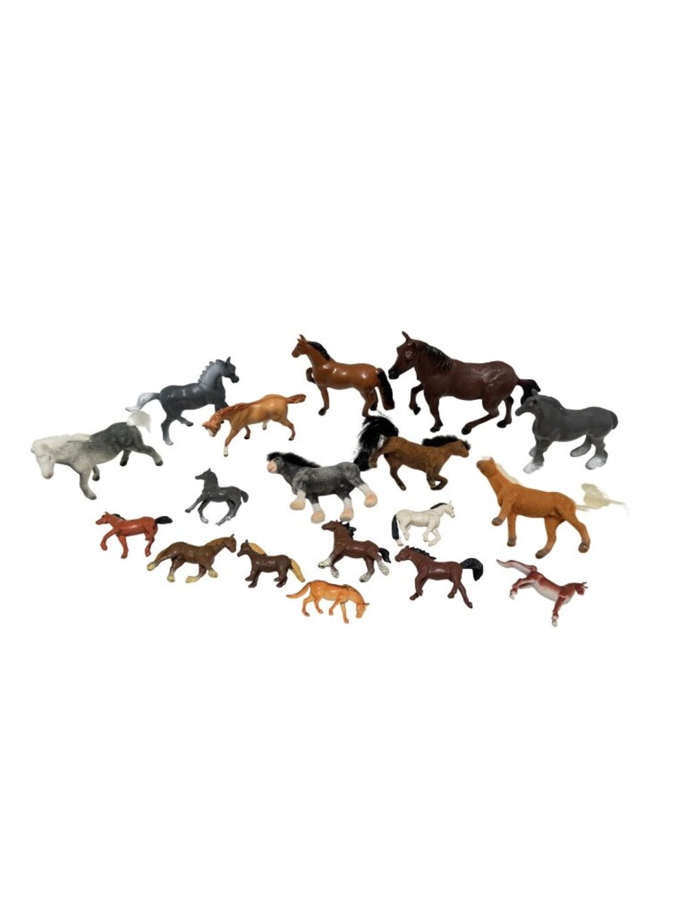 Lot of 18 Toy Horses Greenbriar Breyer Safari and Flocked Animals Different size